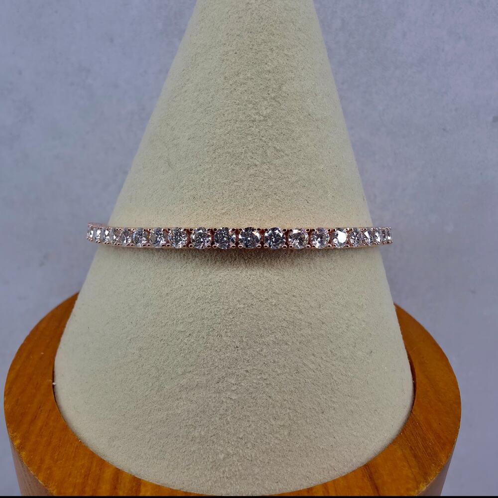 7.5" 3mm 11.2CTW VVSD Moissanite Tennis Bracelet - 14K Rose Gold over 925 Silver